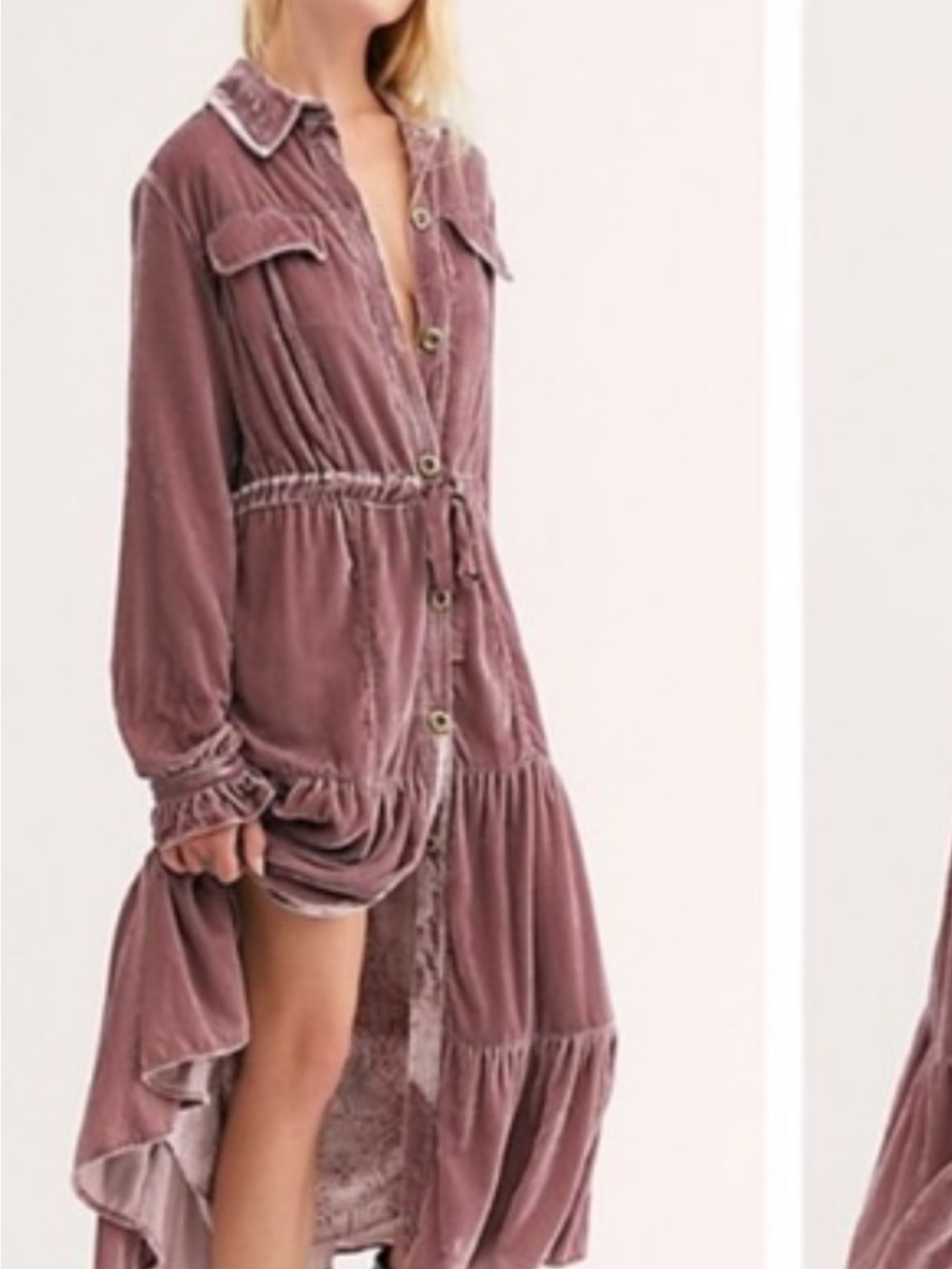 Free People Bella Donna Velvet Duster